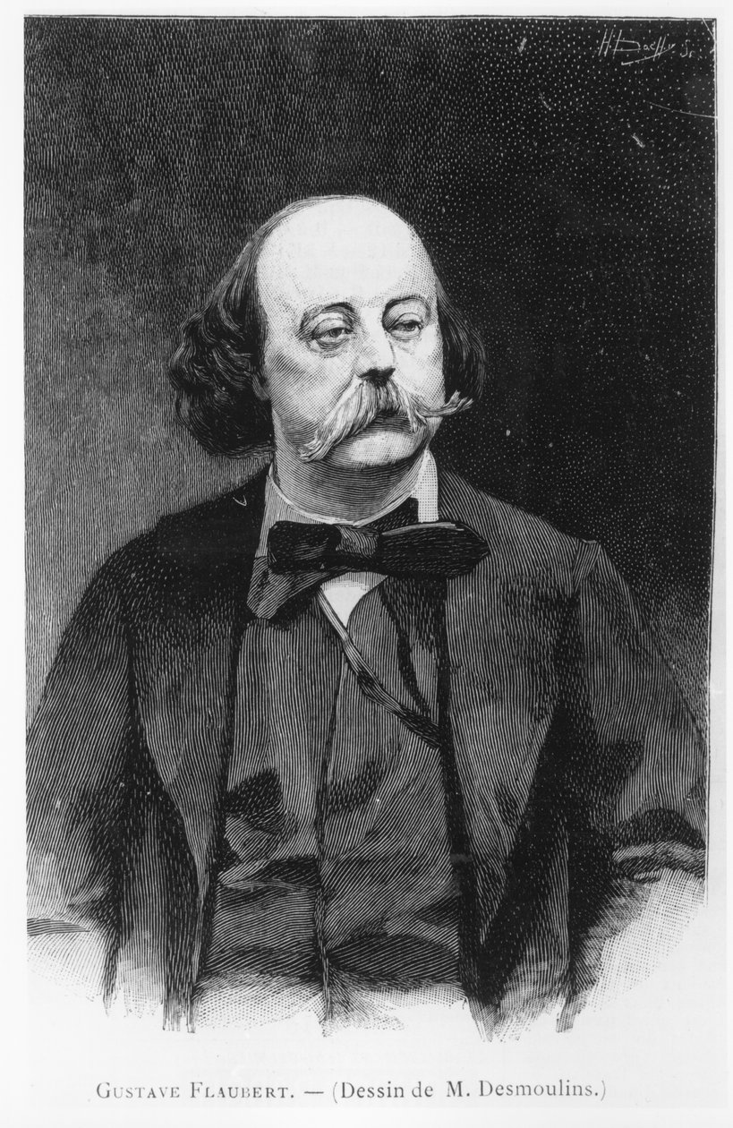 غوستاف فلوبير ، بعد رسم رسمه م. ديسمولينز ، نقش بواسطة هنري دوشي (القرن التاسع عشر) بواسطة المدرسة الفرنسية