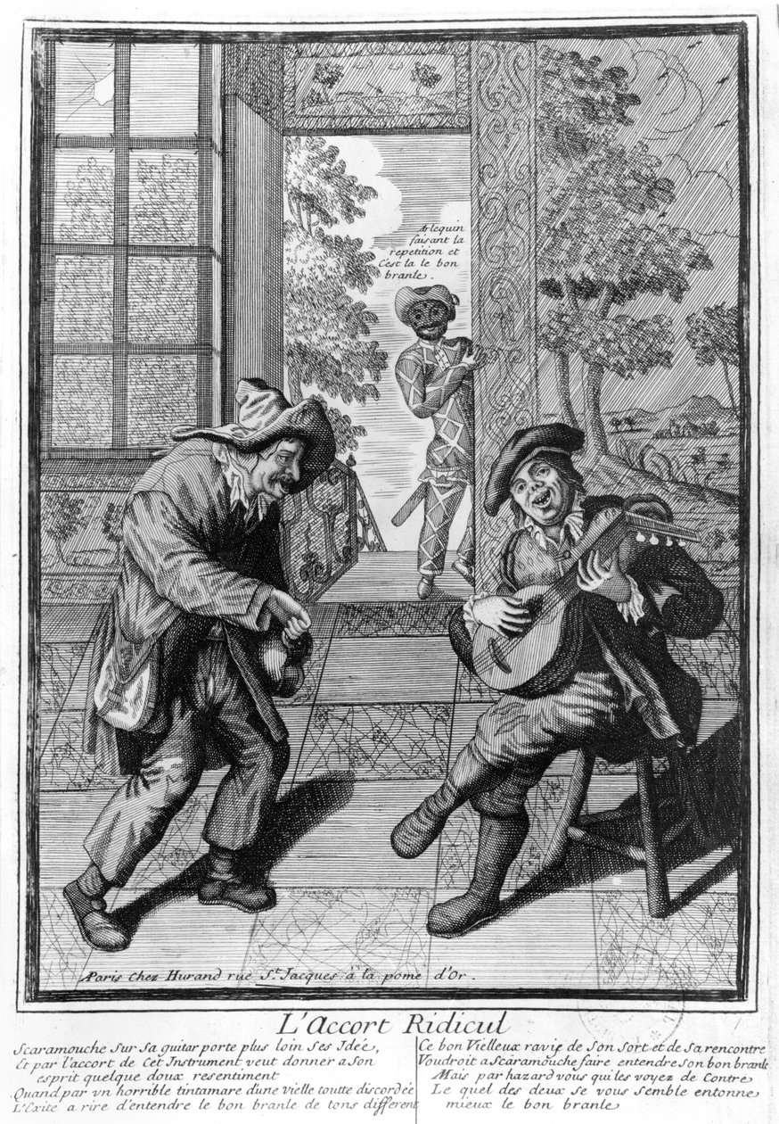 Harlequin و Scaramouche بواسطة المدرسة الفرنسية