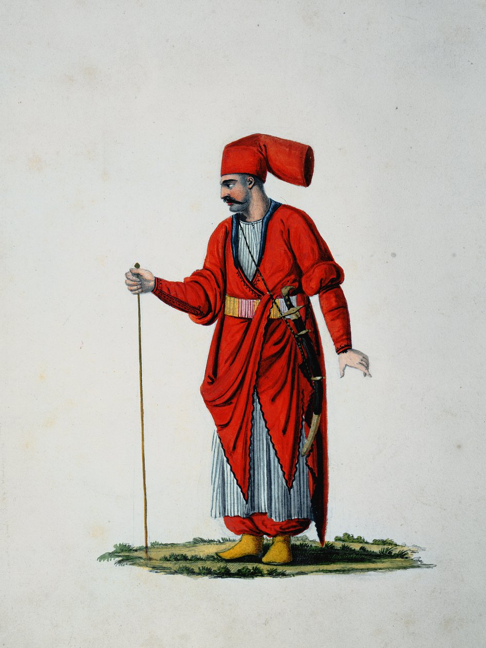 Hasseki Baltaci Valet del Sultani ، ربما من قبل Cousinery ، الفترة العثمانية ، الربع الثالث من القرن الثامن عشر (مرحاض على ورق) بواسطة المدرسة الفرنسية