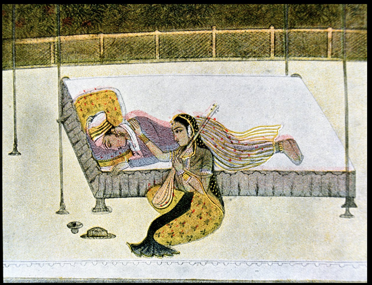 لا شيء بدون موسيقى ، رسم توضيحي لـ "الليالي العربية" ، 1895 (نقش الألوان) بواسطة المدرسة الفرنسية