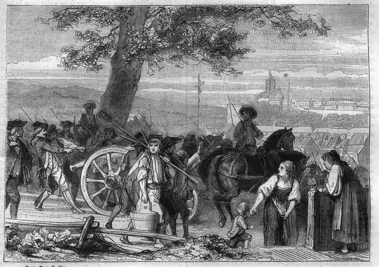 جمهورية هيلفتيك ، تمرد فلاحي أوبرلاند: المسيرة في برن (سويسرا) في نوفمبر 1802 - نقش من عام 1865 في "تاريخ القنصلية وآخرون للإمباير" بقلم لويس أدولف تيير - جمهورية هيلفتيك: انتفاضة فلاحي الفلاحين بواسطة المدرسة الفرنسية