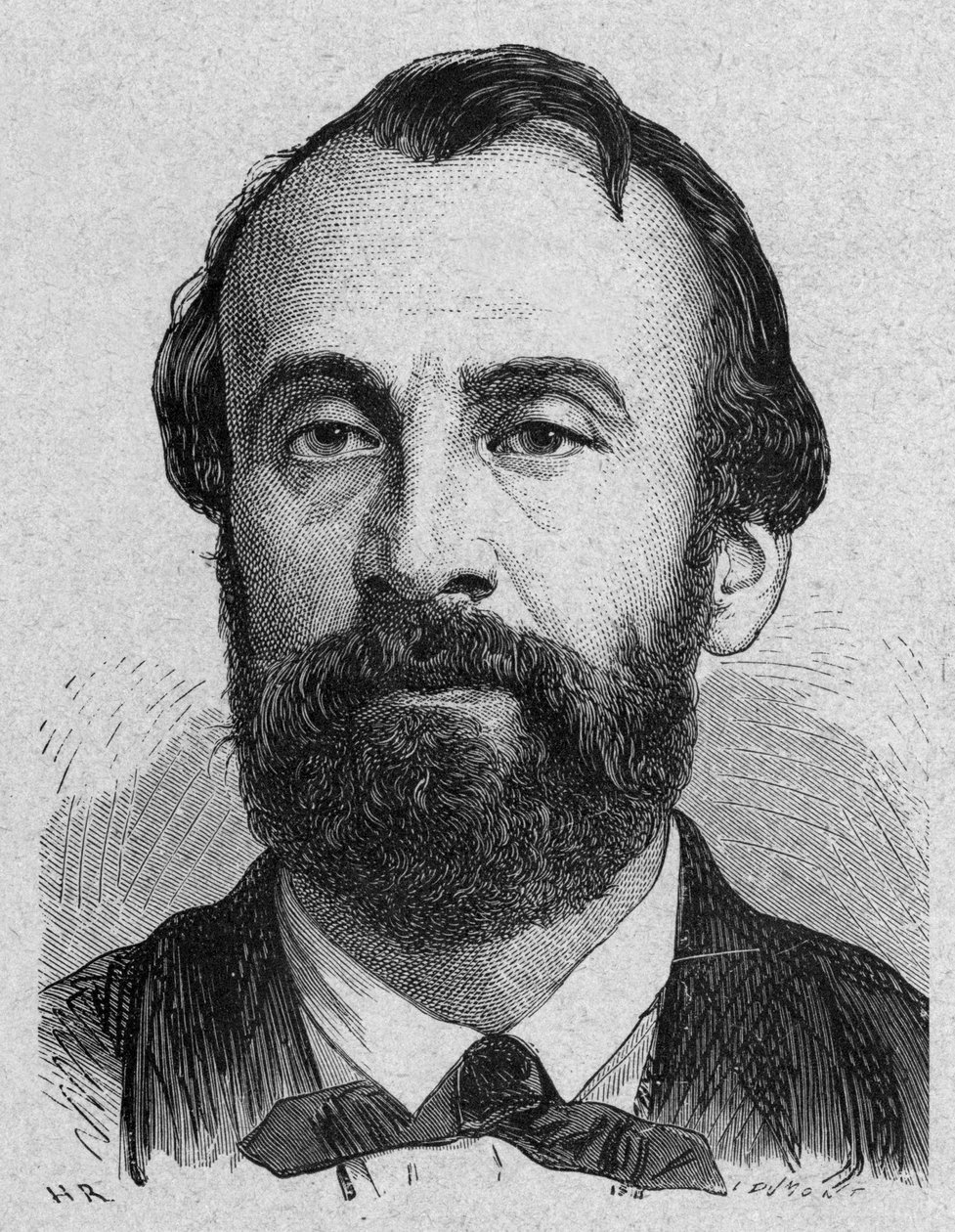 هنري جيفارد (1825-1882) المخترع الفرنسي للبخار البخاري ، النقش بواسطة المدرسة الفرنسية