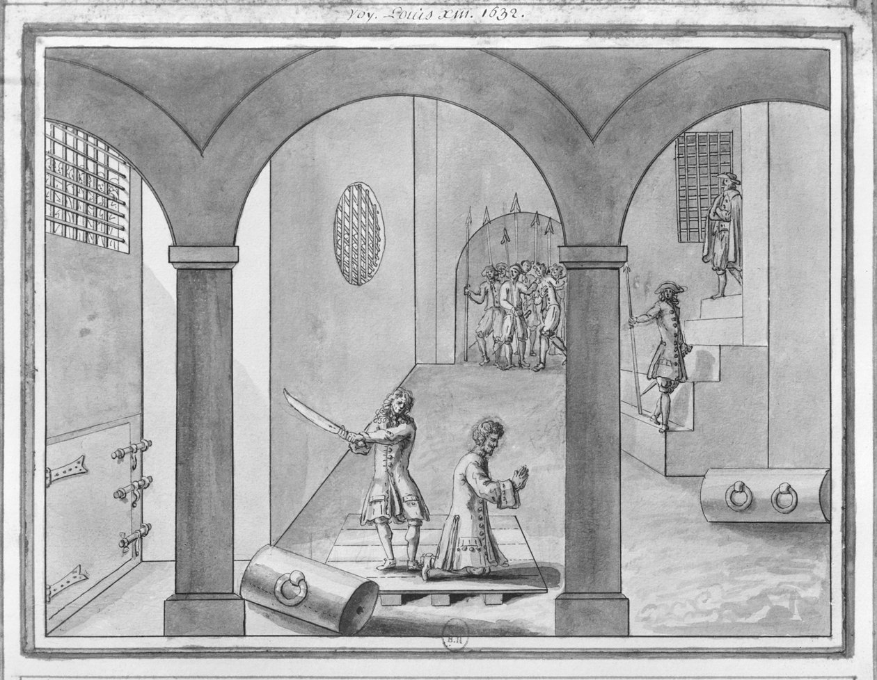 تم قطع رأس هنري الثاني ، دوق مونتمورنسي في تولوز في 30 أكتوبر 1632 (قلم وحبر وغسل على الورق) بواسطة المدرسة الفرنسية