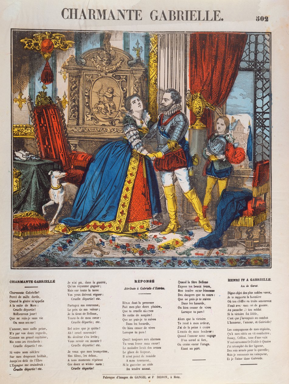 هنري الرابع (1553-1610) ، ملك فرنسا وعشيقته غابرييل ديستريس (1573-99) بواسطة المدرسة الفرنسية