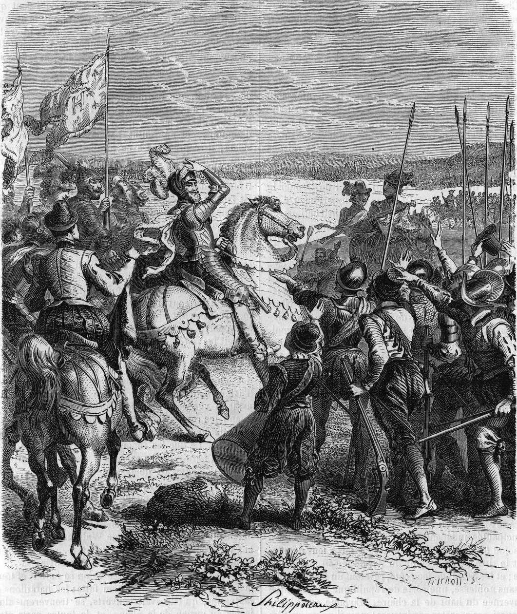 Henri IV a Ivry ، 14 مارس بواسطة المدرسة الفرنسية