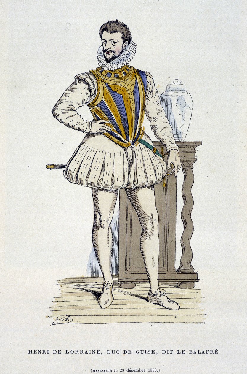Henri de Lorraine, Duke of Guise, dit le Balafré (1550 - 1588) - in “France and the French through the centuries” by Augustin بواسطة المدرسة الفرنسية