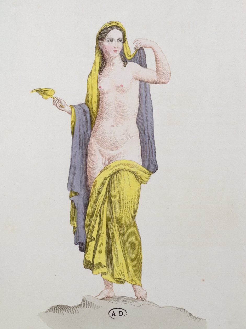 Hermaphrodite ، من لوحة جدارية بومبيان ، c.1800 بواسطة المدرسة الفرنسية