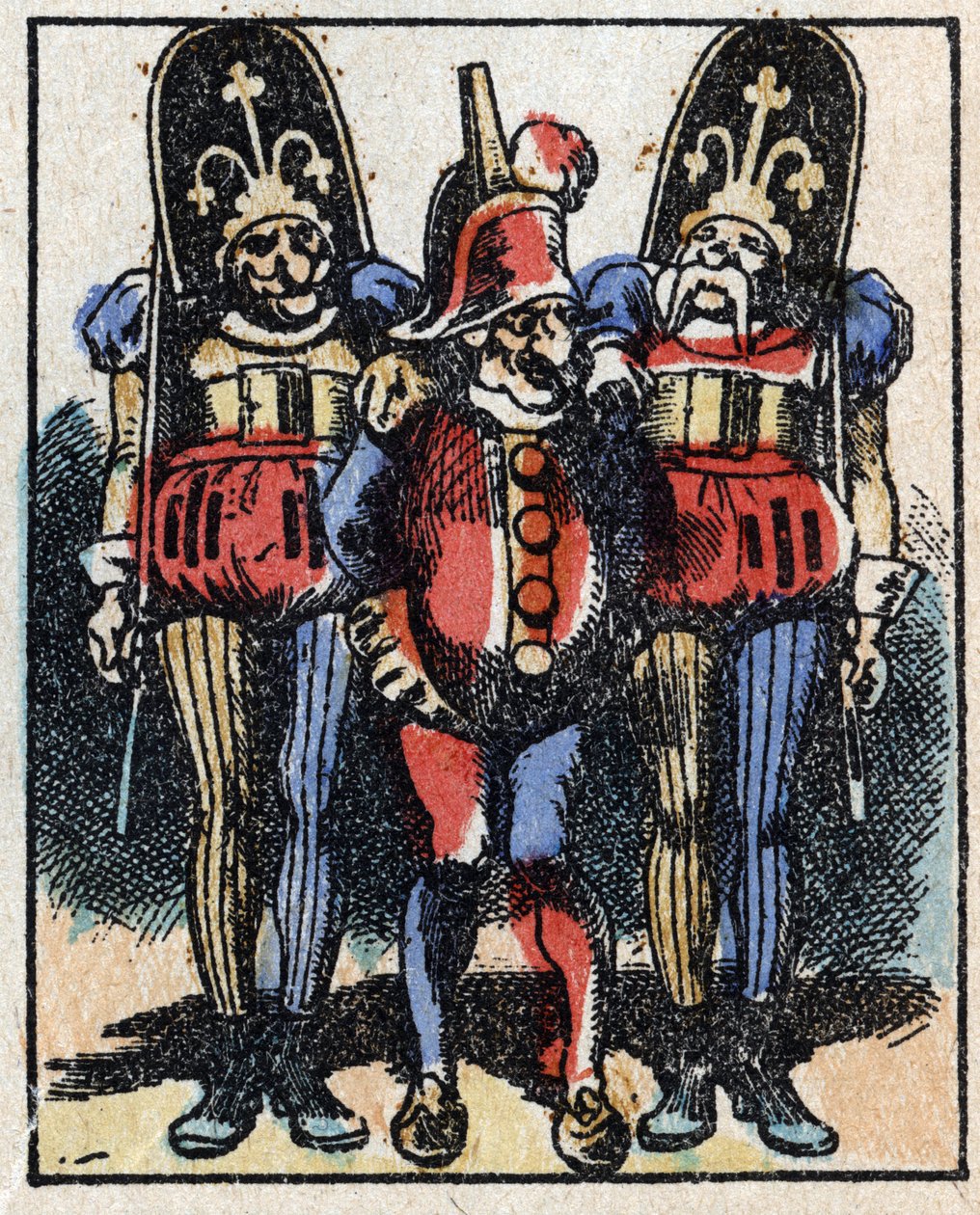 تاريخ الدكتور Pulcinella (Polichinelle). نقش الخشب للتصوير Pellerin - إبينال ، sd. أواخر القرن التاسع عشر. بواسطة المدرسة الفرنسية