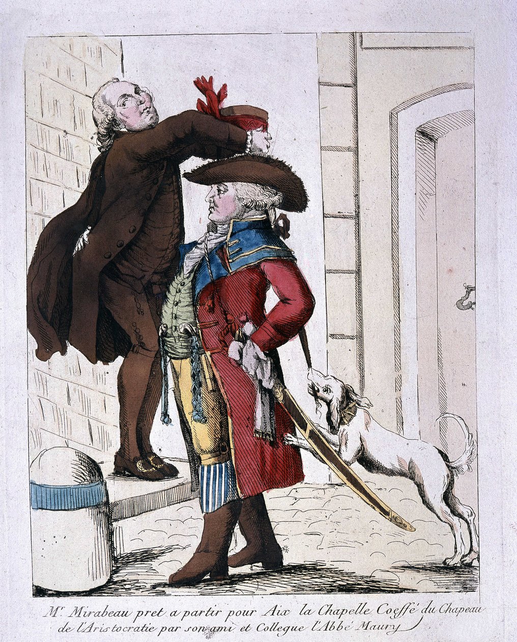 Honore Gabriel (Honore-Gabriel) Riqueti ، كونت Mirabeau (1749-1791) يرتدي قبعة الأرستقراطية من قبل الأب موري يستعد للمغادرة إلى آخن ، أواخر القرن الثامن عشر بواسطة المدرسة الفرنسية