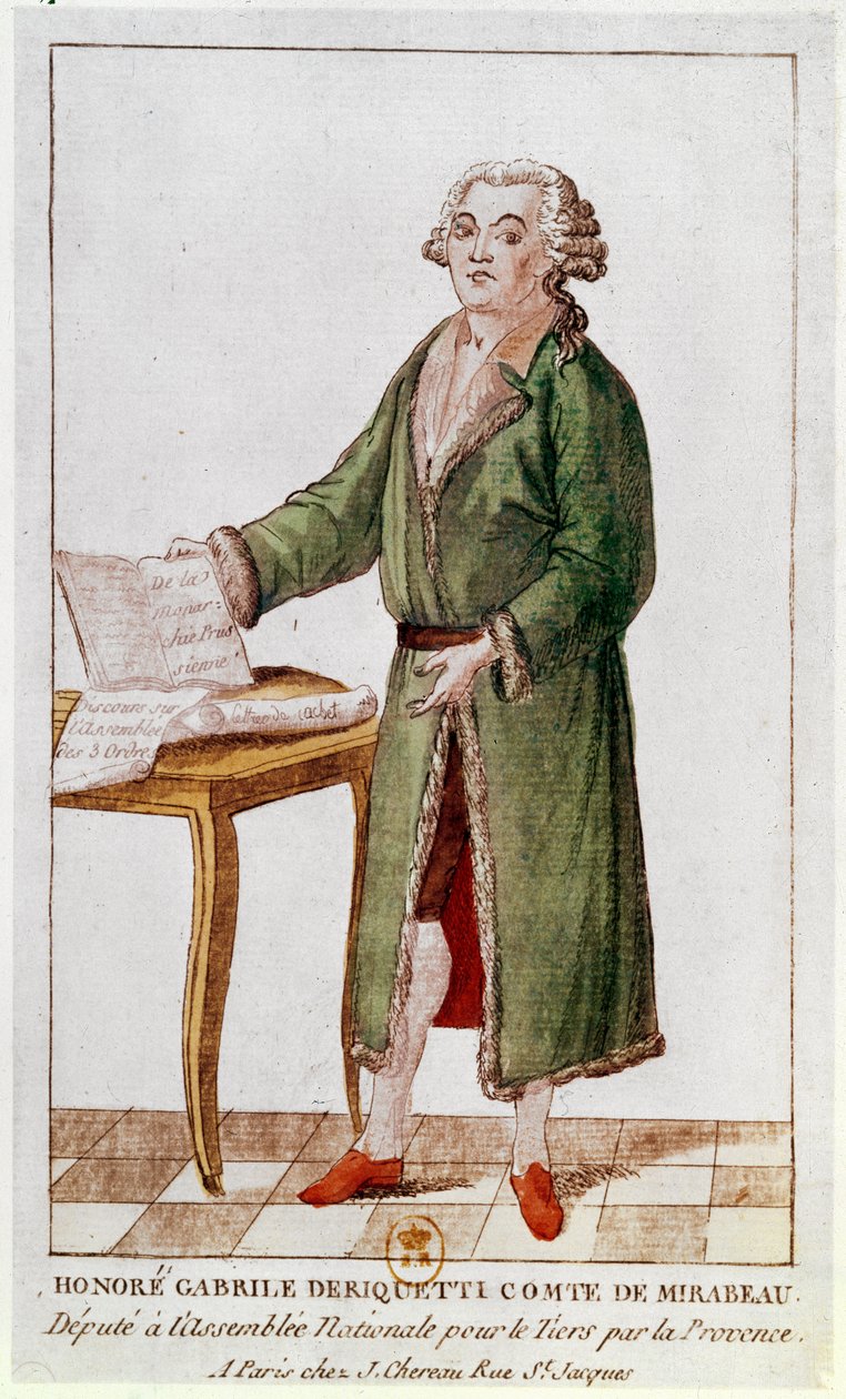 تكريم غابرييل ريكيتي ميرابو (1749-91) بواسطة المدرسة الفرنسية