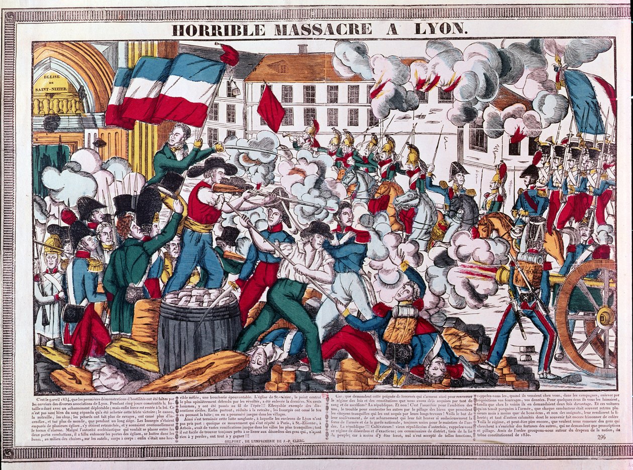 مذبحة رهيبة في ليون ، 9 أبريل 1834 بواسطة المدرسة الفرنسية