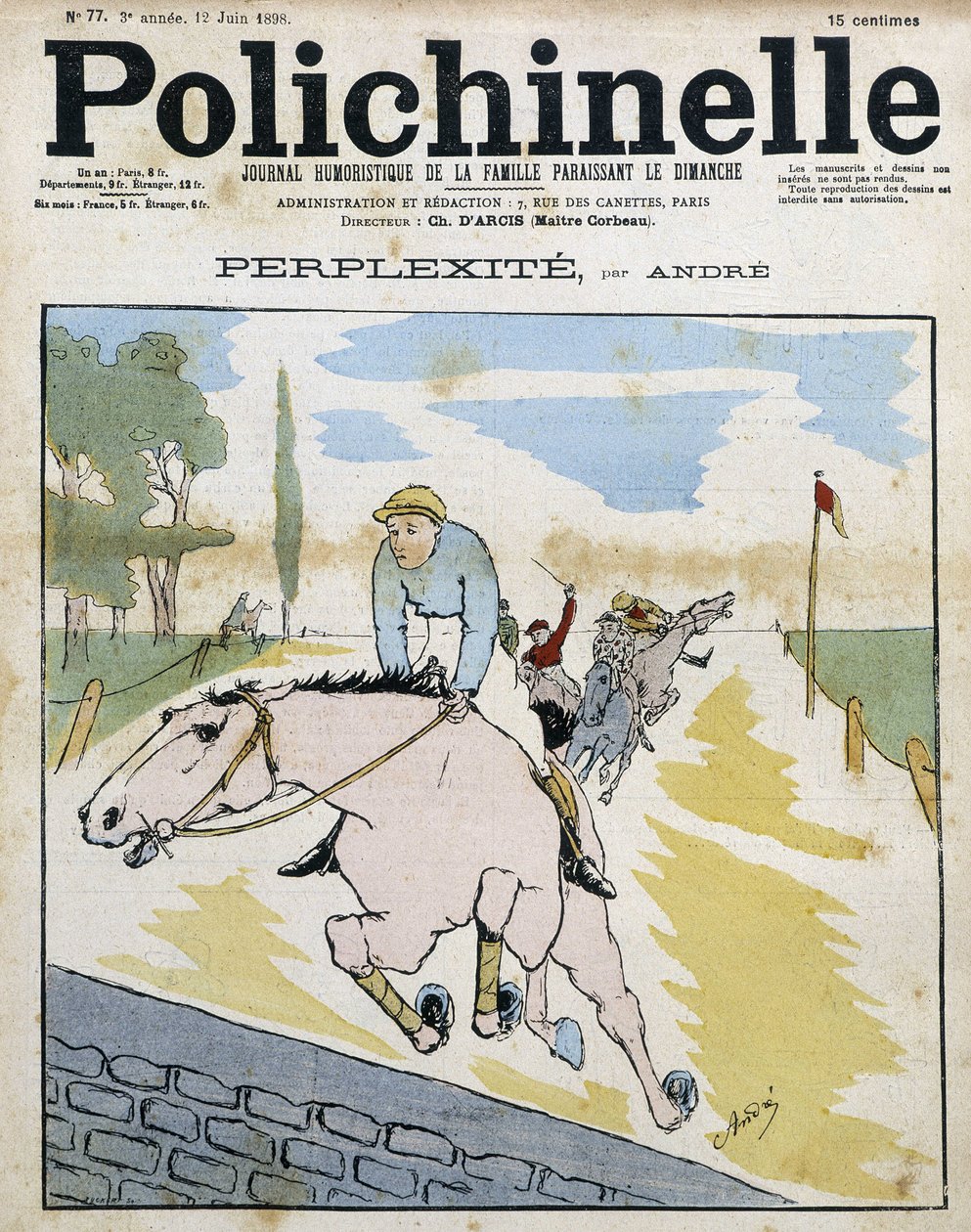 Horse race - in “” Polichinelle”” بواسطة المدرسة الفرنسية