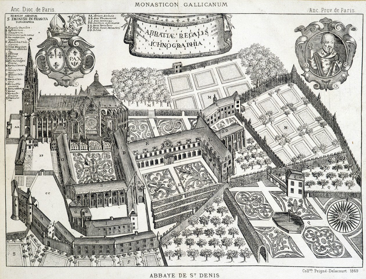 Horseman perspective of the Abbey of Saint Denis بواسطة المدرسة الفرنسية
