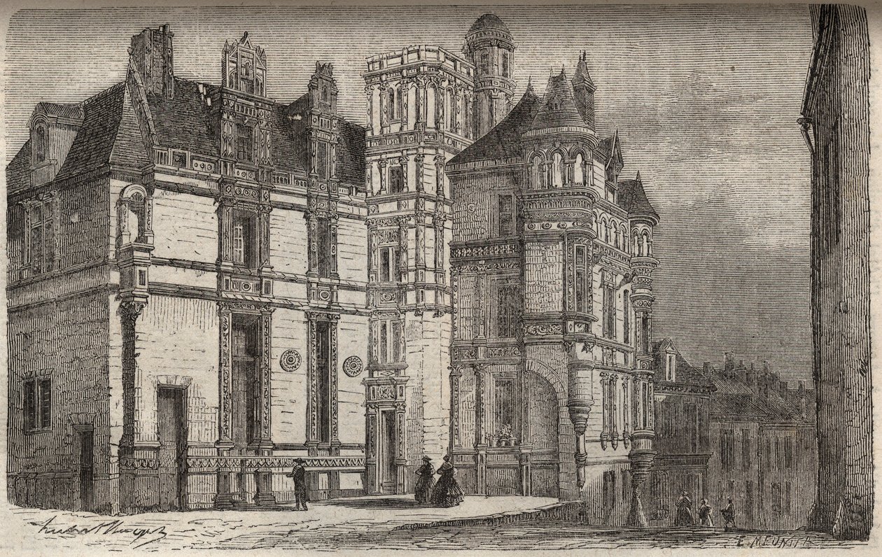 فندق Hotel d'Anjou في Angers - نقش في "" تاريخ فرنسا بواسطة Victor Duruy (1811-1894) - 1882 بواسطة المدرسة الفرنسية