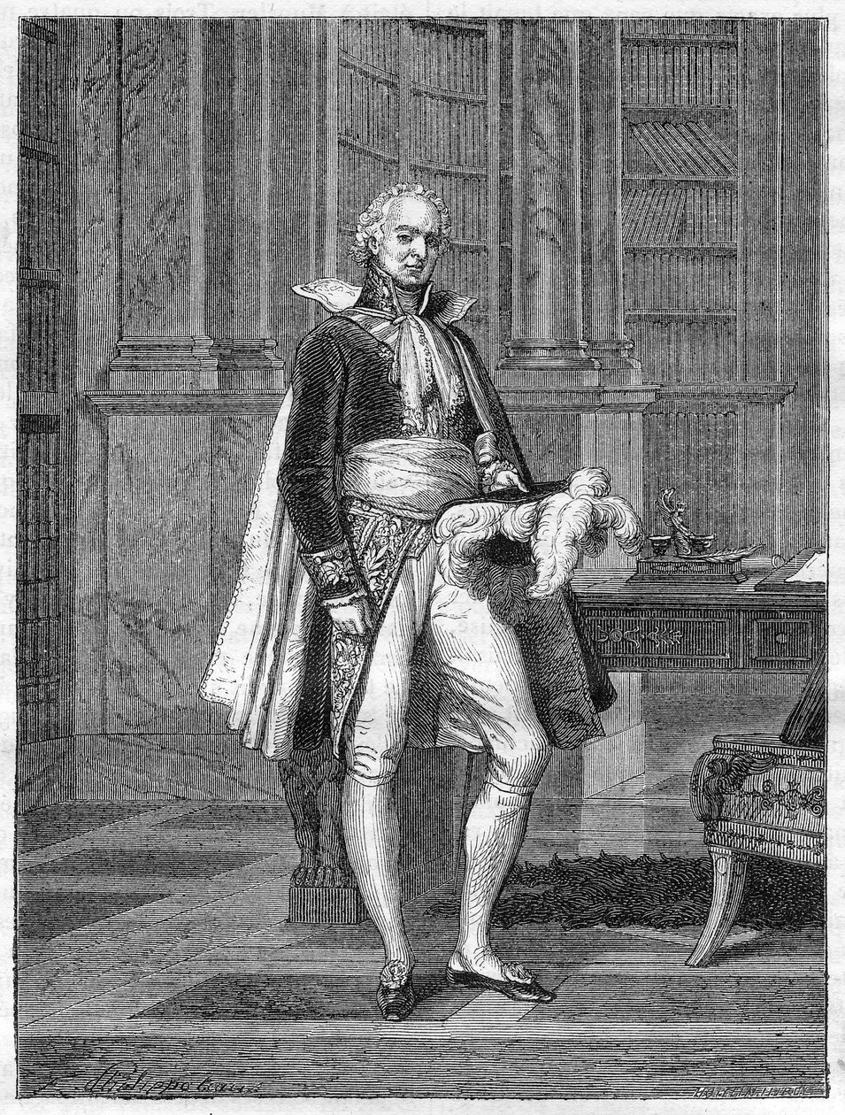 هيغز برنارد ماريت (1763-1839) ، دوق باسانو ، سياسي فرنسي (1807) - في "تاريخ الإمبراطورية يتماشى مع تاريخ القنصلية" لأدولف تيير -1879 - مجموعة خاصة بواسطة المدرسة الفرنسية