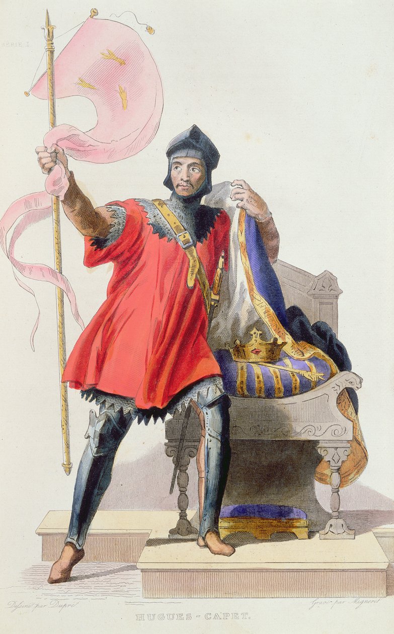 Hugues I Capet (941-996) ، ملك فرنسا ، من Le Plutarque Francais بواسطة E.Mennechet ، 1835 (نقش الألوان) بواسطة المدرسة الفرنسية