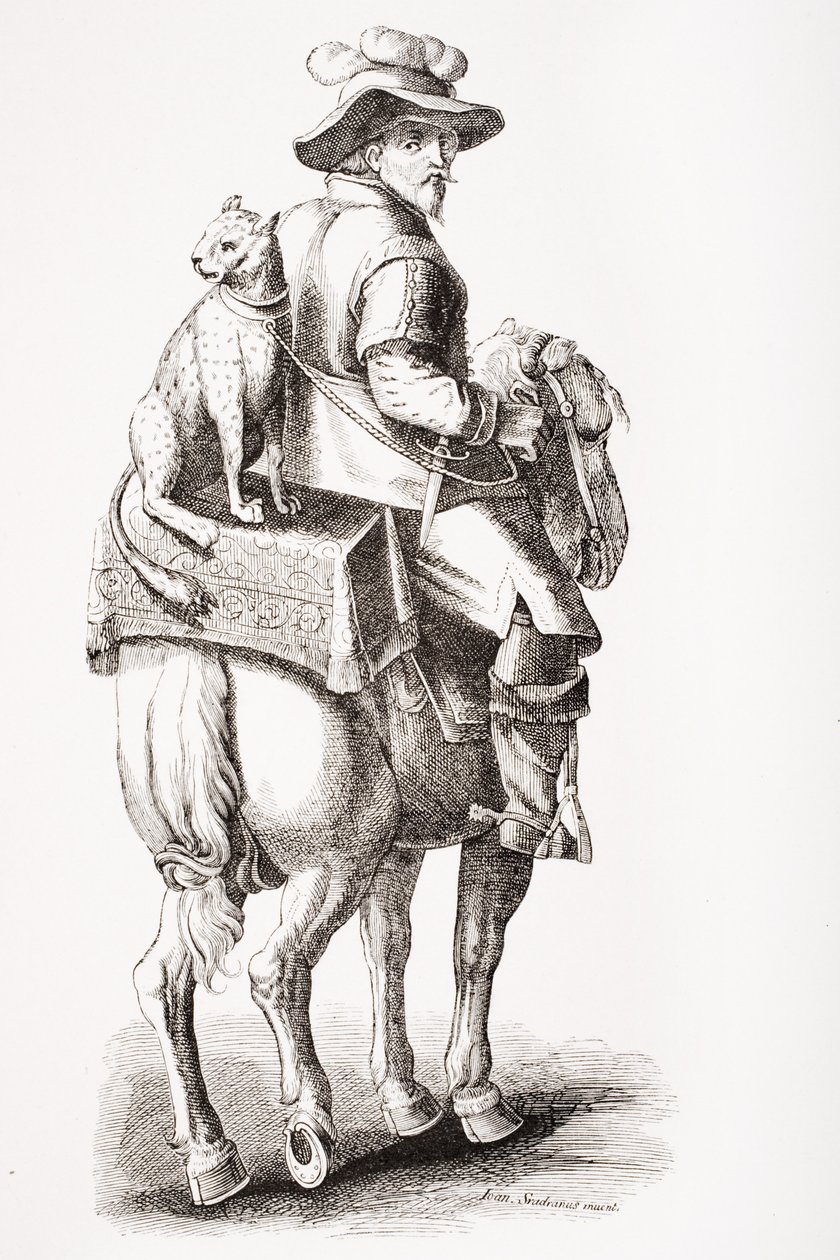 الصيد مع النمر ، بعد جان سترادان (1523-1605) ، من "Le Moyen Age et La Renaissance" بواسطة Paul Lacroix (1806-1884) المنشور عام 1847 بواسطة المدرسة الفرنسية