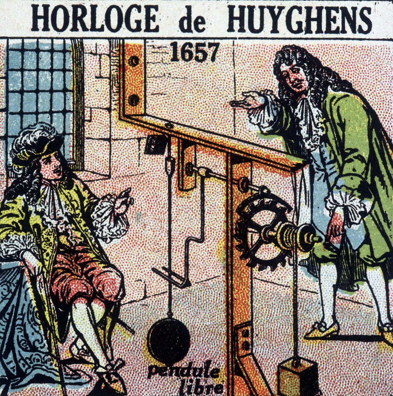 ساعة Huyghens 1657 (بندول مجاني) - نقش ، deb. القرن ال 20 بواسطة المدرسة الفرنسية