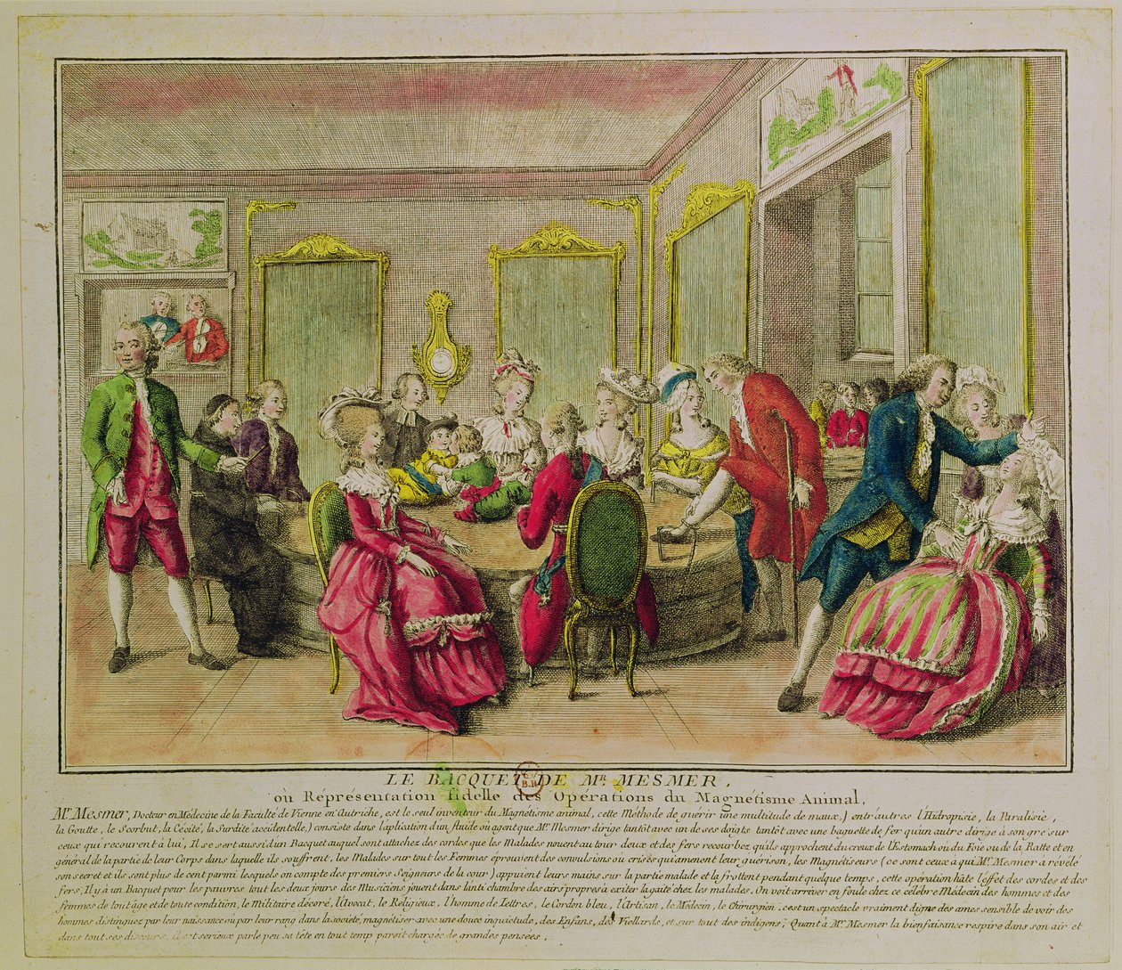 جلسة التنويم المغناطيسي مع فرانز أنتون مسمر (1734-1815) 1784 بواسطة المدرسة الفرنسية