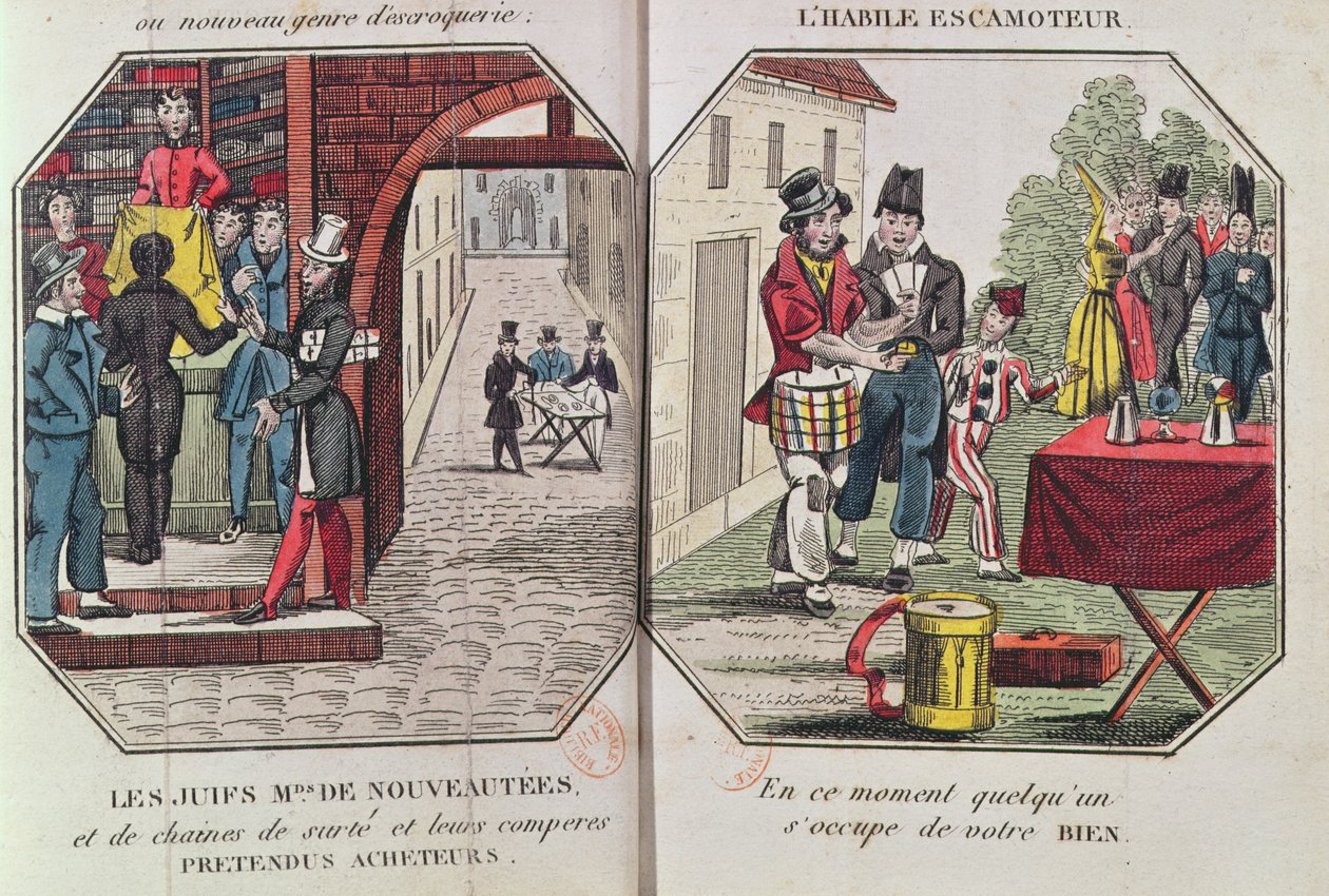 رسم توضيحي لـ Le Paravoleur ou LArt de Conduite prudent en Tout Pays ، خاصة باريس بواسطة يوجين فرانسوا فيدوك ، 1830 بواسطة المدرسة الفرنسية