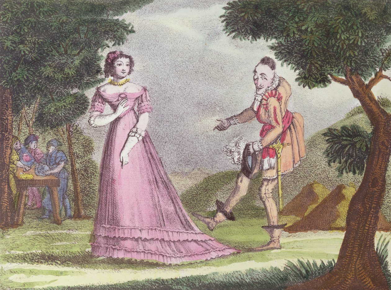 رسم توضيحي لـ Riquet a la Houppe ، حكاية خرافية كتبها Charles Perrault (1628-1703) ، ج. 1820-30 بواسطة المدرسة الفرنسية