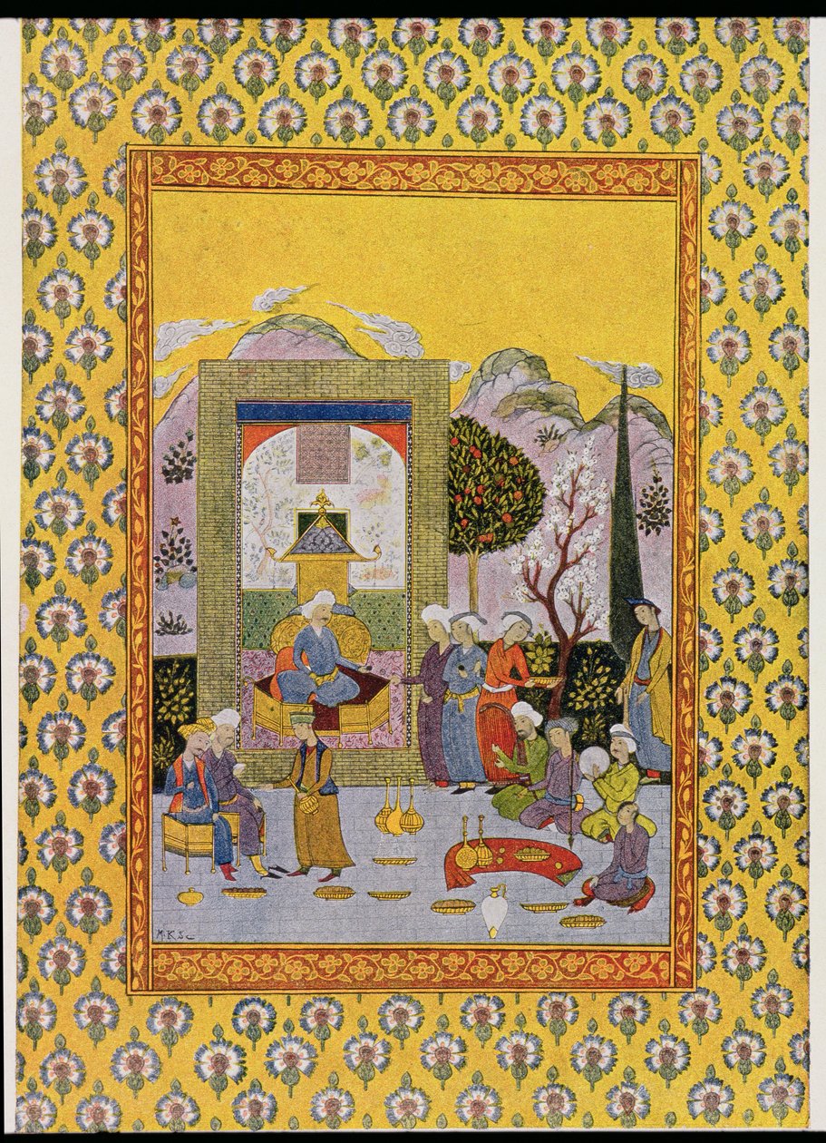 رسم توضيحي لليالي العربية ، 1895 (نقش ملون) بواسطة المدرسة الفرنسية