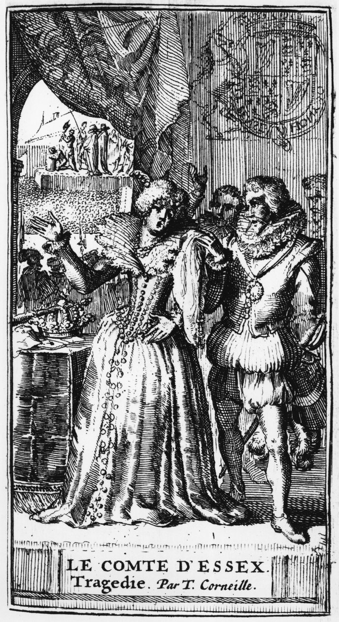 رسم توضيحي من Le Comte dEssex لتوماس كورنيل (1625-1709) نُشر عام 1680 بواسطة المدرسة الفرنسية