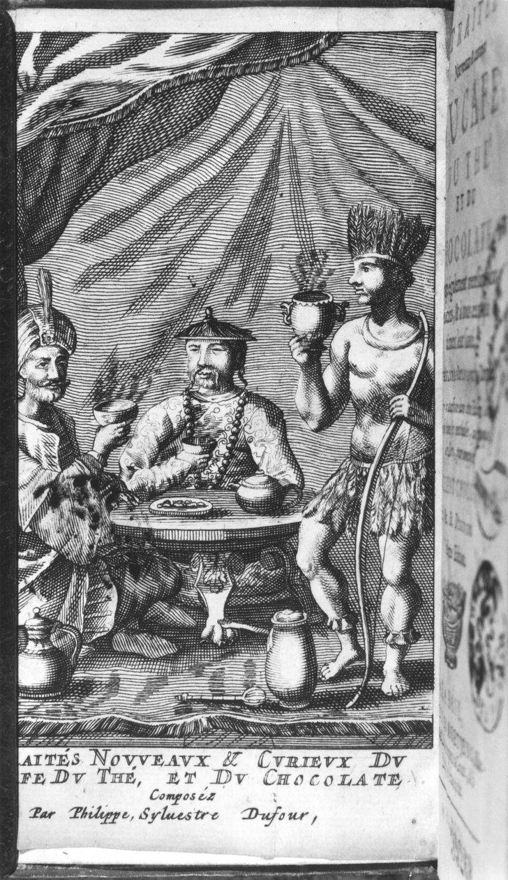 رسم توضيحي من Traite Nouveau et Curieux du Cafe ، du The et du Chocolat بقلم فيليب سيلفستر دوفور ، لاهاي ، نشر 1693 بواسطة المدرسة الفرنسية