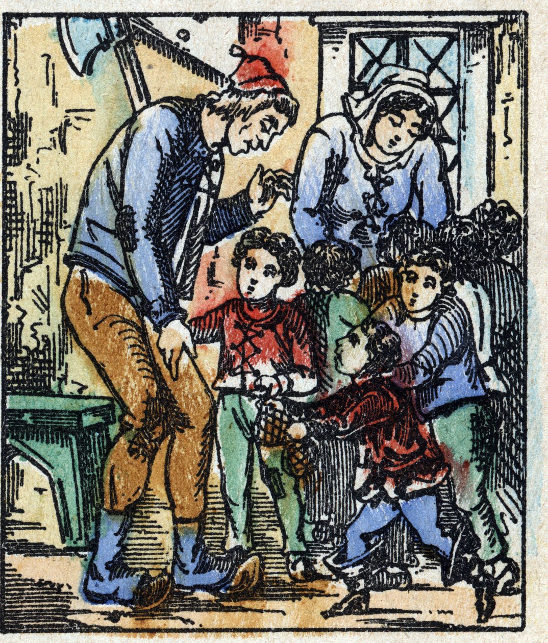 رسم توضيحي لحكاية "" Le petit poucet "" من تأليف تشارلز بيرولت. نقش الخشب للتصوير Pellerin - إبينال ، sd. أواخر القرن التاسع عشر. بواسطة المدرسة الفرنسية
