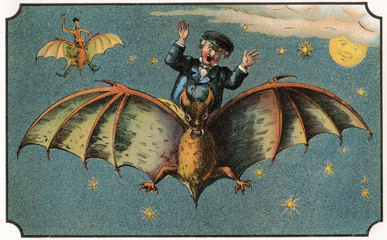 رسم توضيحي لكتاب "Voyage dans la lune avant 1900" من تأليف A. de Ville-d'Avray ، إصدار Ancienne Librairie Furne. (نقش) بواسطة المدرسة الفرنسية