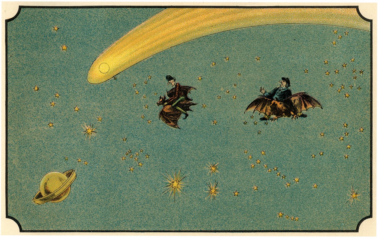 رسم توضيحي لكتاب "Voyage dans la lune avant 1900" من تأليف A. de Ville-d'Avray ، إصدار Ancienne Librairie Furne. (نقش) بواسطة المدرسة الفرنسية