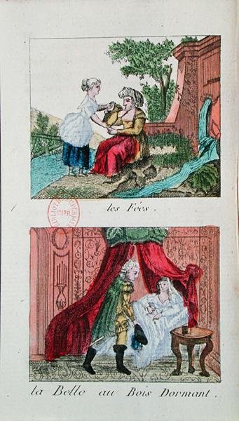 رسوم توضيحية لـ "الجنيات" و "الجمال النائم" ، حكايات خرافية لتشارلز بيرولت (1628-1703) بواسطة المدرسة الفرنسية