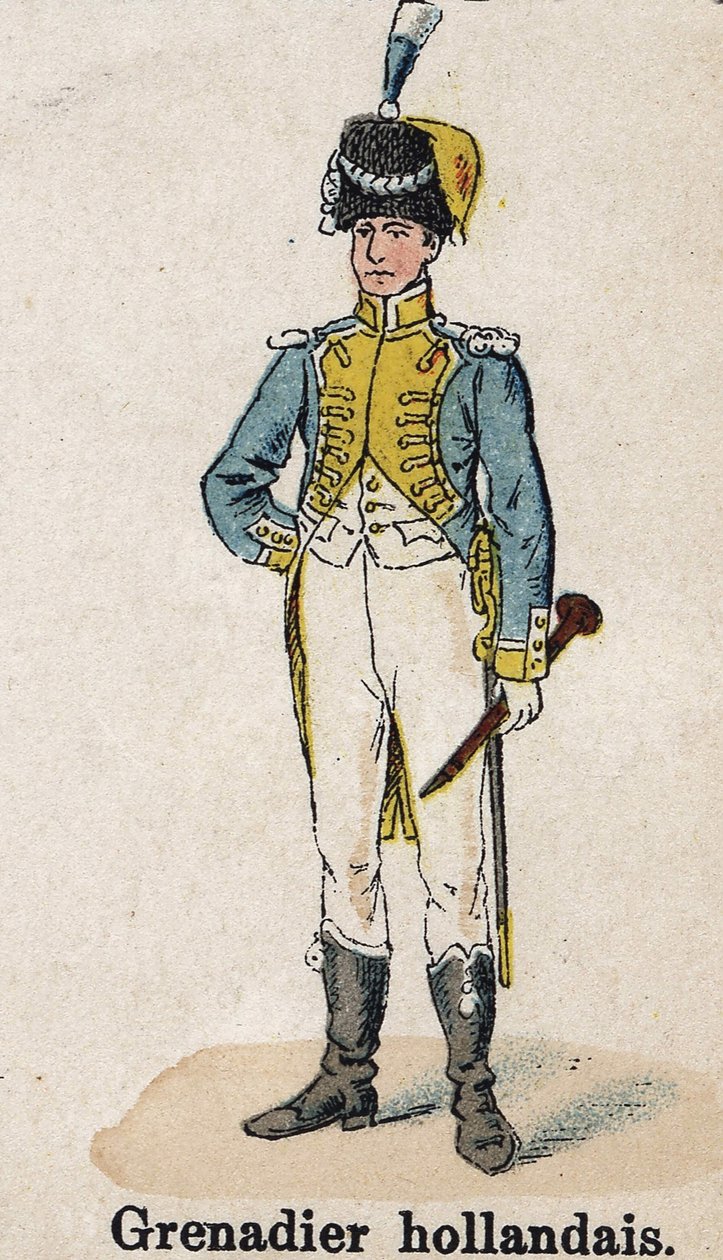 الحرس الإمبراطوري نابليون الأول: غرينادير هولندي - موسيقي. لوحة من كتاب Les Uniforms de l