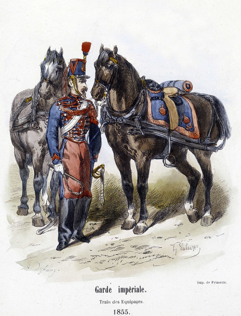 Imperial Guard: train of crews in 1855 - in “” Histoire de l