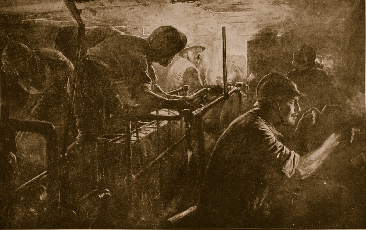 داخل دبابة تابعة لمدفعية الاعتداء الفرنسية ، 1914-1918 بواسطة المدرسة الفرنسية