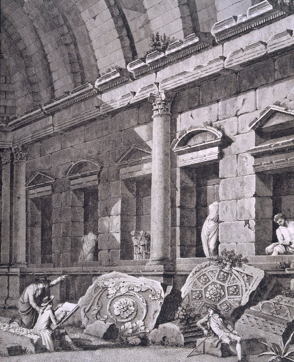 داخل معبد ديانا ، نيم ، من Antiquités de la France: Vol I ، Monuments de Nimes بواسطة المدرسة الفرنسية