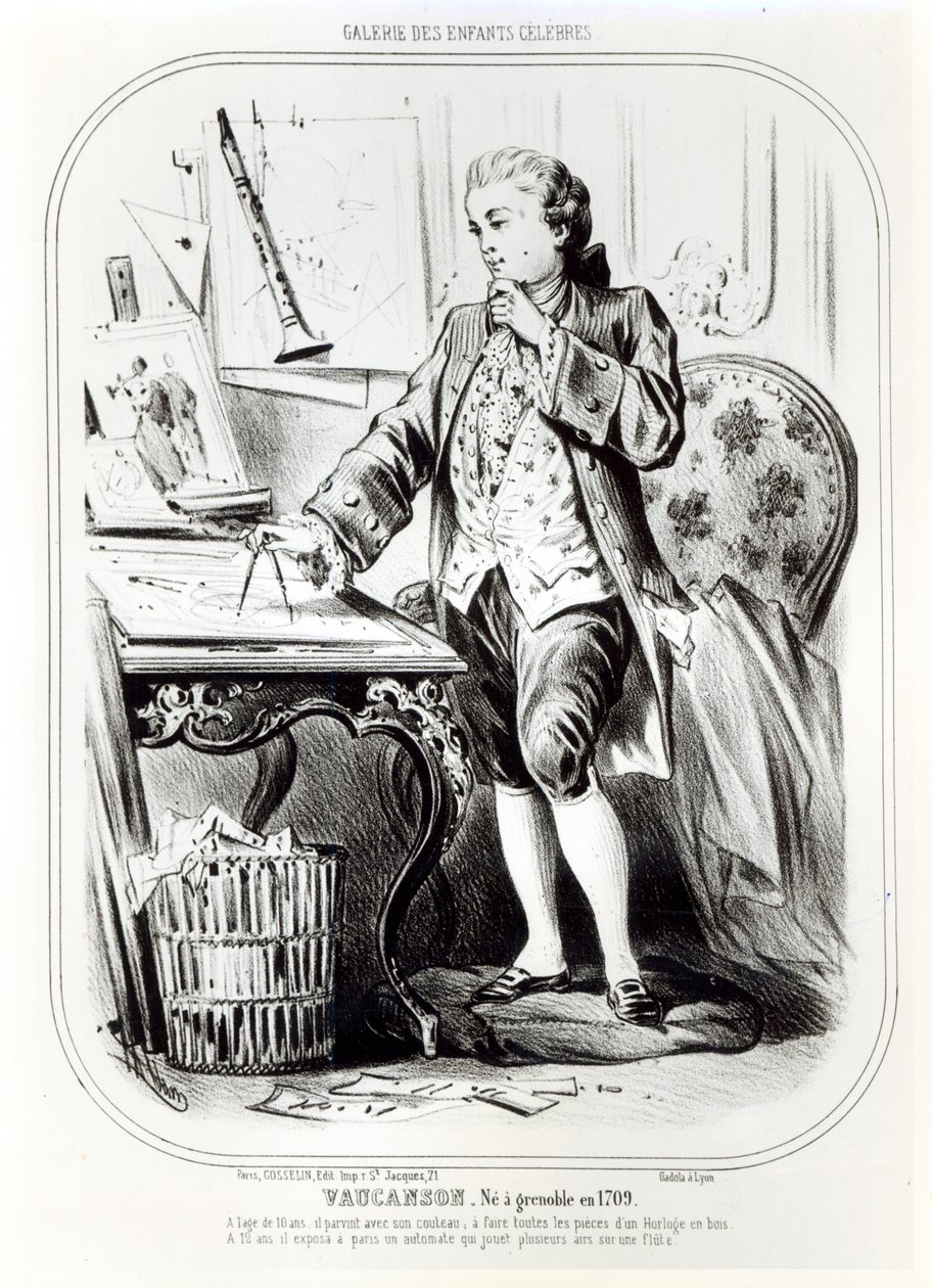 جاك دي فوكنسون عندما كان طفلاً ، توضيح من Galerie des Enfants Celebres ، c.1850 بواسطة المدرسة الفرنسية