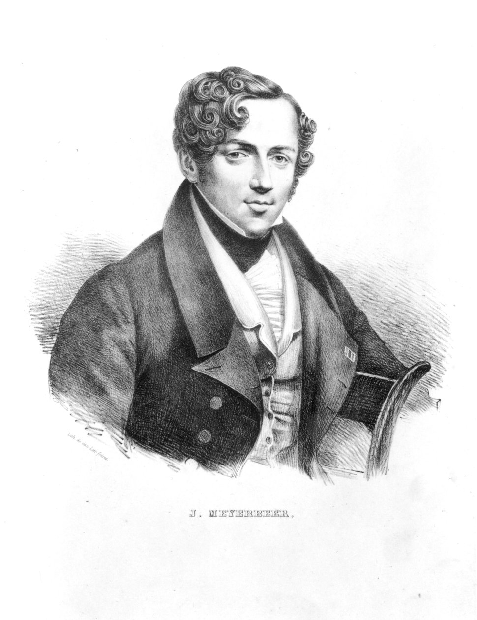 جاكوب مايربير (1791-1864) ، مؤلف موسيقي ألماني ، نقشه الأخوان فان لير بواسطة المدرسة الفرنسية