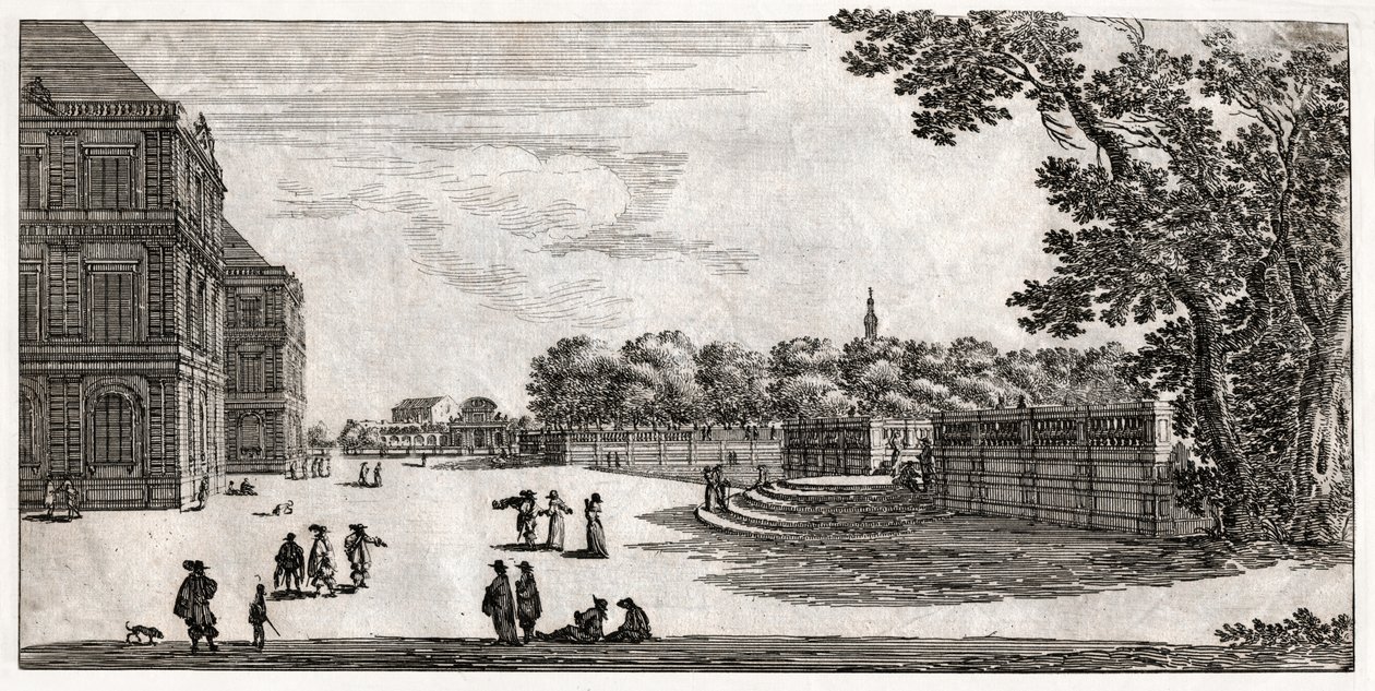 Jardin du Luxembourg, Paris. (engraving بواسطة المدرسة الفرنسية