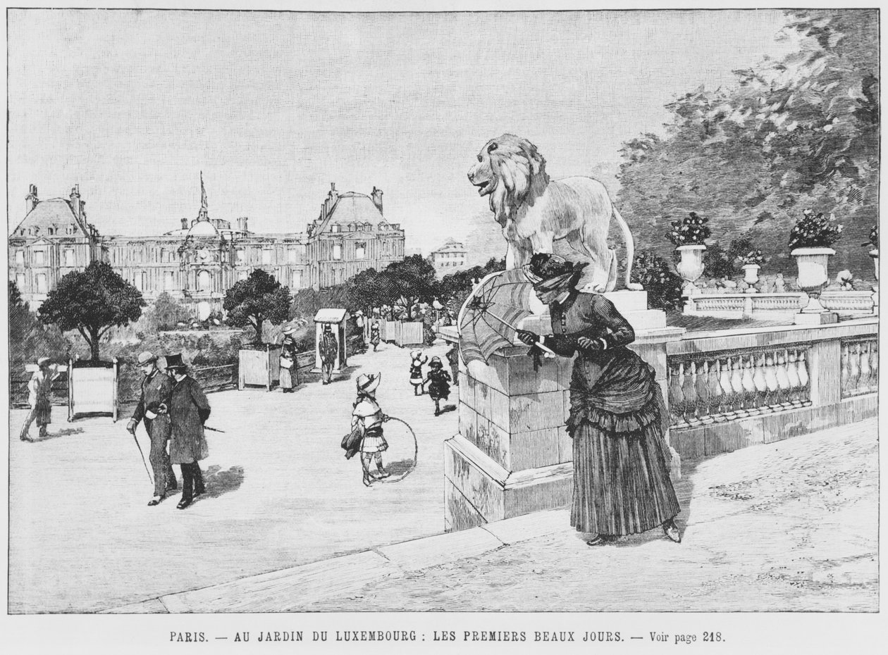حديقة لوكسمبورغ ، الأيام الجميلة الأولى ، 1870-80 بواسطة المدرسة الفرنسية