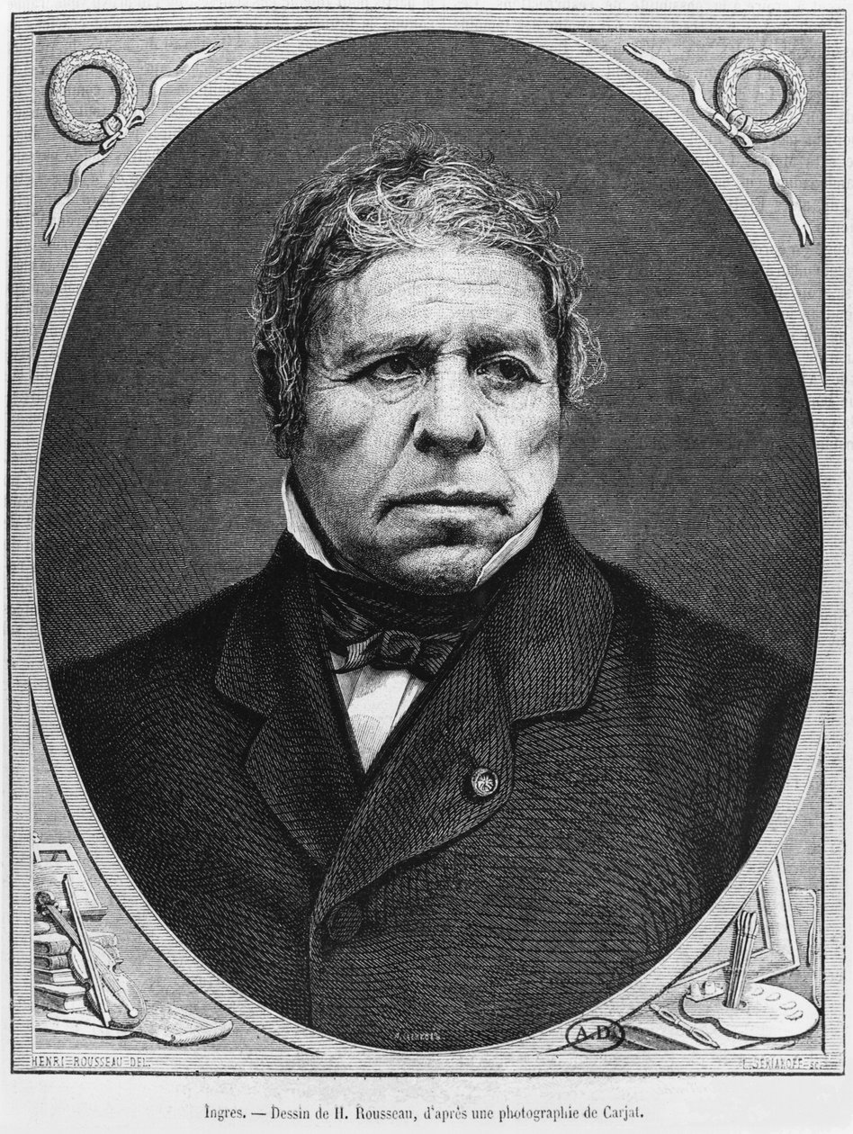 جان أوغست دومينيك إنجرس (1780-1867) من صورة التقطها إتيان كارجات (1828-1906) 1867 بواسطة المدرسة الفرنسية