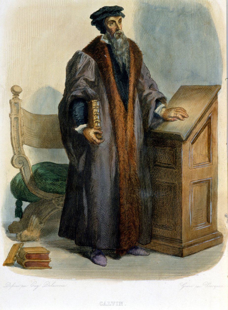 جان كالفين (جان كوفين ، مصلح وكاتب فرنسي (1509-1564) - في "" Le Plutarque francais "" ، إد مينيت بواسطة المدرسة الفرنسية
