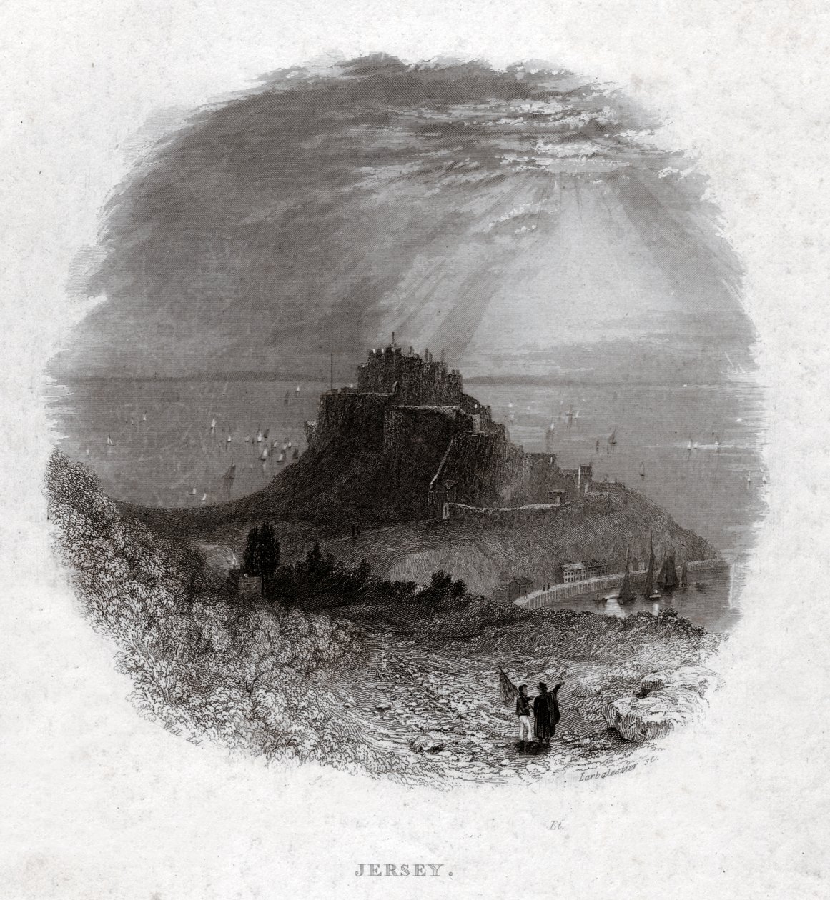 Jersey Island. (engraving, ca. 1850) بواسطة المدرسة الفرنسية