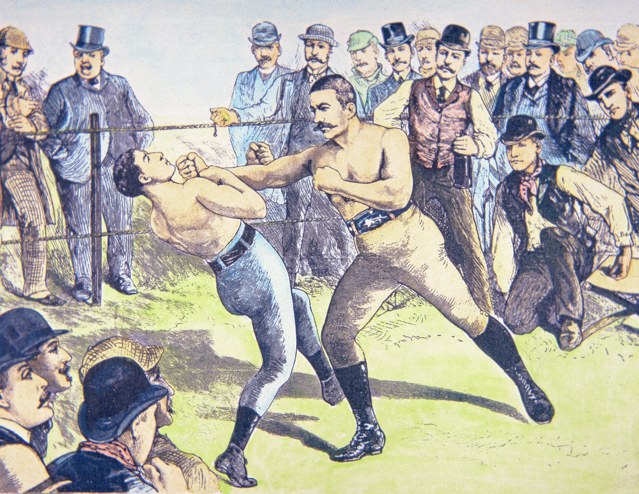 John L. Sullivan v. Charlie Mitchell on 10th March بواسطة المدرسة الفرنسية