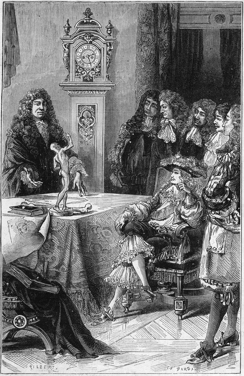 جوزيف كيشارد (جوزيف كيشارد) دو فيرني (دوفيرني) (1648-1730) أعطى شهادة في علم التشريح لدوق بورغوندي لويس من فرنسا (1682-1712). القرن ال 18. نقش من عام 1878. بواسطة المدرسة الفرنسية