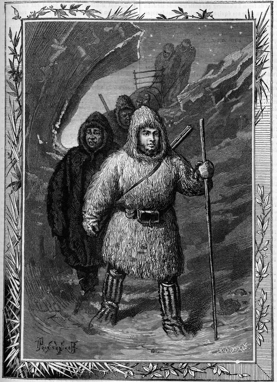 انطلق جوزيف رينيه بيلوت (1826-1853) للبحث عن النقيب ويليام كينيدي بالقرب من ليوبولد في خليج هدسون. نقش في المجلة اللامعة "La jeunesse" " بواسطة المدرسة الفرنسية