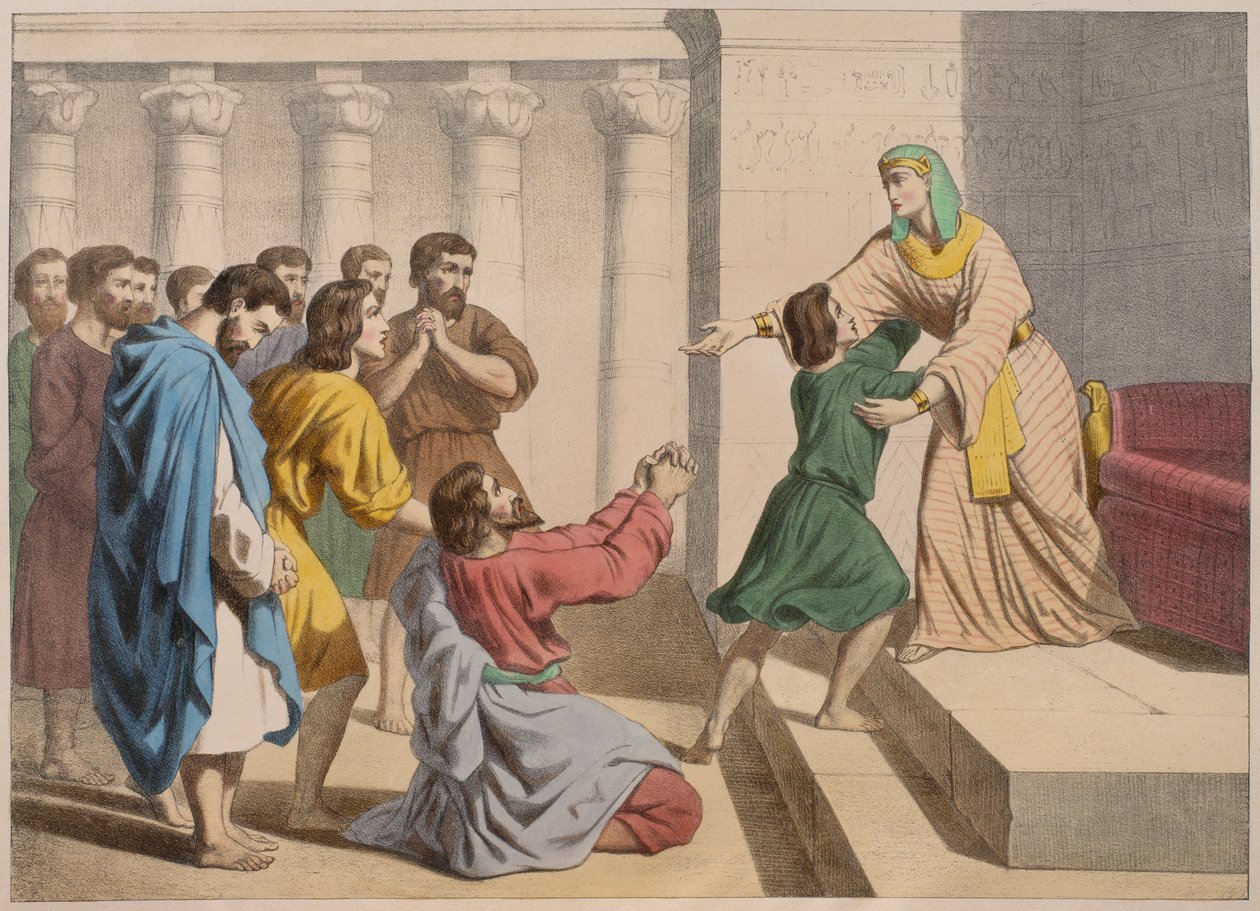 يسمح جوزيف لنفسه بالتعرف عليه من قبل إخوانه ، التوضيح من التعليم المسيحي Listoire Sainte ، نشره Charles Delagrave ، باريس ، أواخر القرن التاسع عشر بواسطة المدرسة الفرنسية