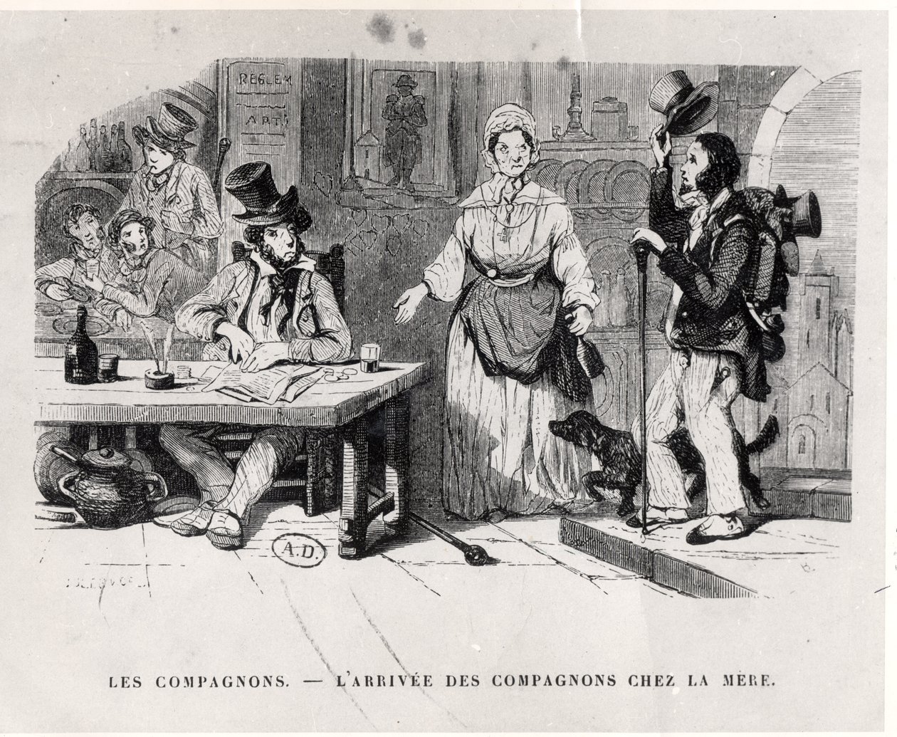 وصول الصياد إلى بيت الصعود ، ج. 1850 بواسطة المدرسة الفرنسية