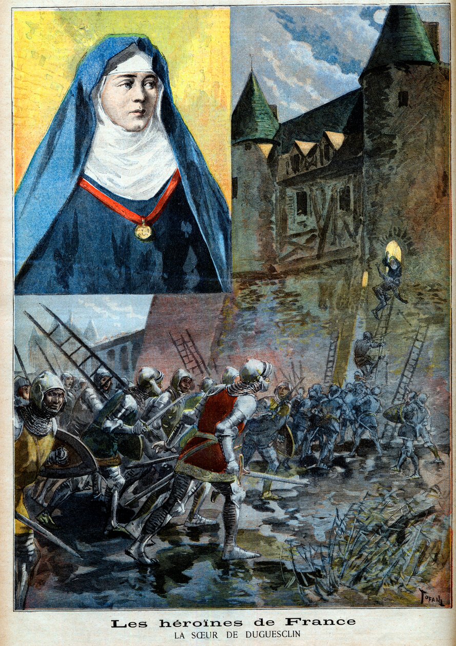جوليان دوغوسكلين (1377-1404) راهبة بندكتينية ، رسم توضيحي "Le Petite Journal" بتاريخ 23 يوليو 1894 (نقش) بواسطة المدرسة الفرنسية