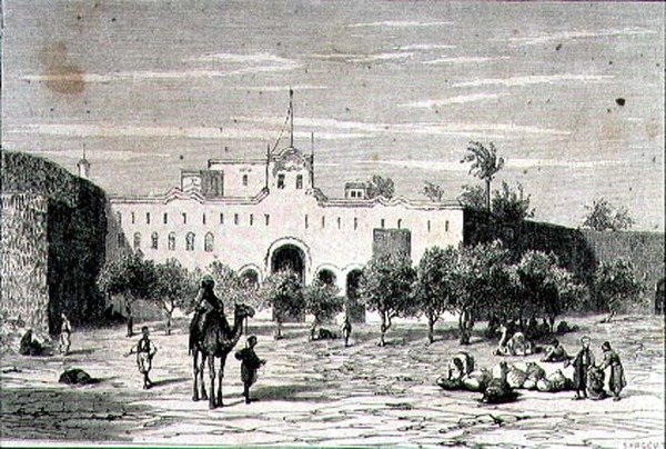 الخرطوم ، السودان ، في ستينيات القرن التاسع عشر ، نقشها ألفريد لويس سارجنت (مواليد 1828) (نقش) بواسطة المدرسة الفرنسية